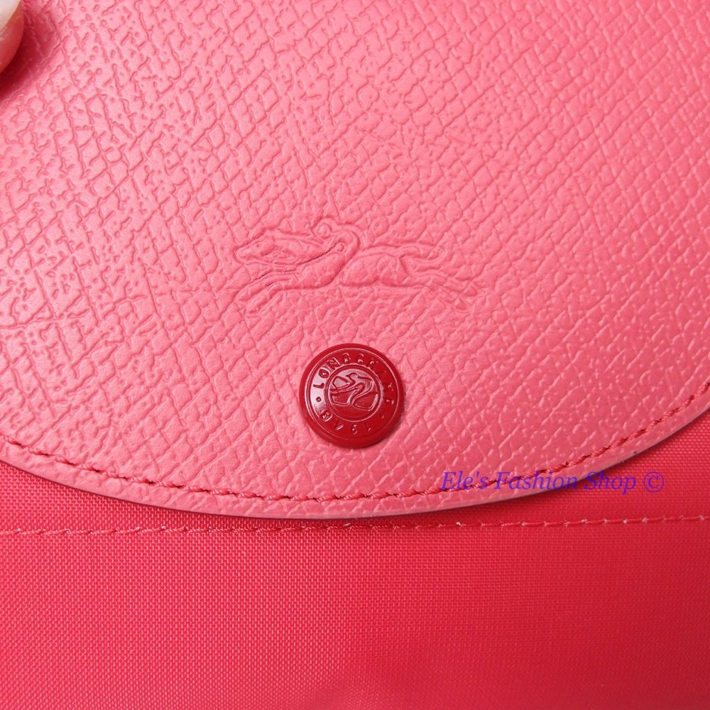 NWT LONGCHAMP Le Pliage Club Nylon Travel Backpack Pomegranate Pink AUTHENTIC - Picture 9 of 13